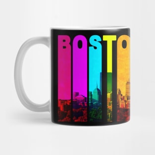 Retro Boston Massachusetts Cityscape Skyline Mug